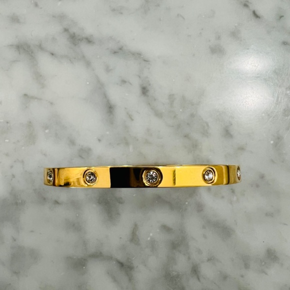 Womens Hinged Crystal Bangle Bracelet With Cubic Zirconia - Picture 4 of 10